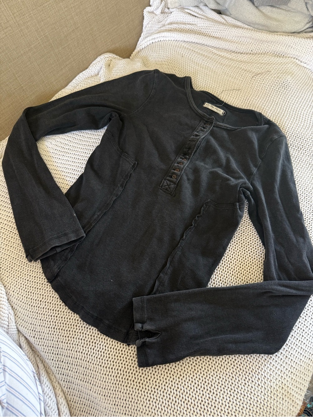 Black Long Sleeve FreePeople Top
